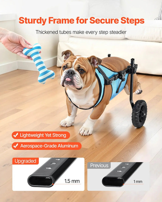 Dog Wheelchair For Back Legs, Adjustable 2 Wheels Pet Wheelchair, Lightweight Dog Cart With Shock-Absorbing Wheels, Mobility Support Wheel Chair For Disabled Injured Dogs Up To 33lbs, Medium Aura Prints